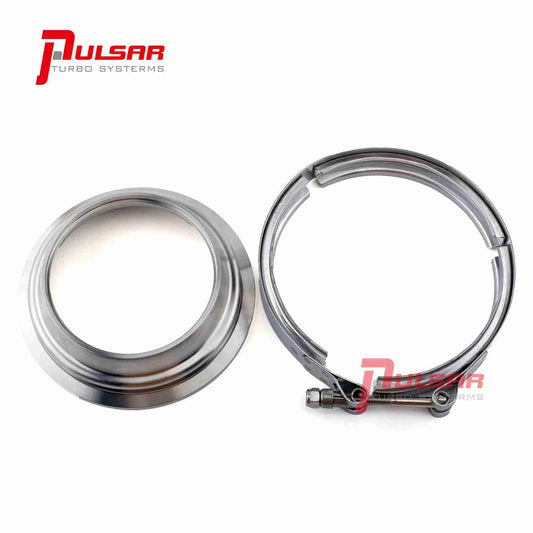 PULSAR 400 T6 Turbo 5 to 4â€³ Stainless Steel Flange Clamp Kit image 0
